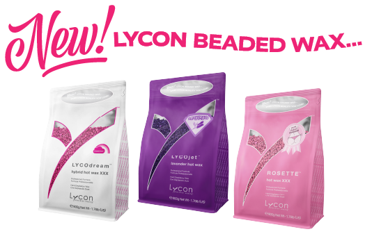 NEW! LYCON Beaded Wax Header Logo and Products